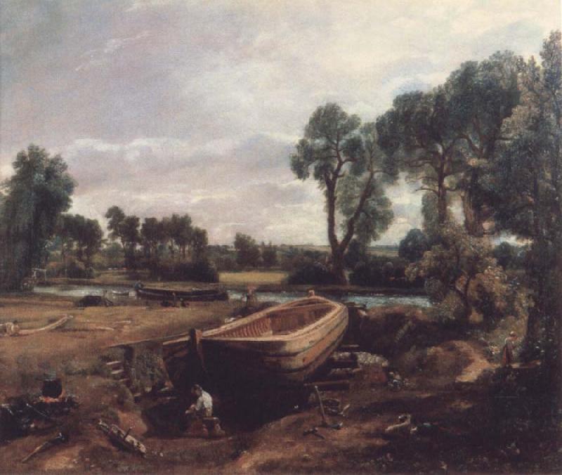 John Constable Boat-building near Flatford Mill oil painting picture